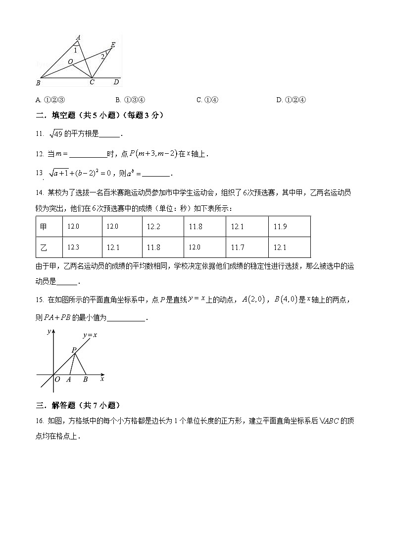精品解析:广东省深圳市福田区红岭中学教育集团园岭部2022-2023学年八年级下学期开学数学试题03