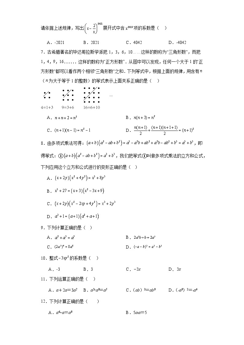 中考数学二轮专项训练专题02整式含解析答案02