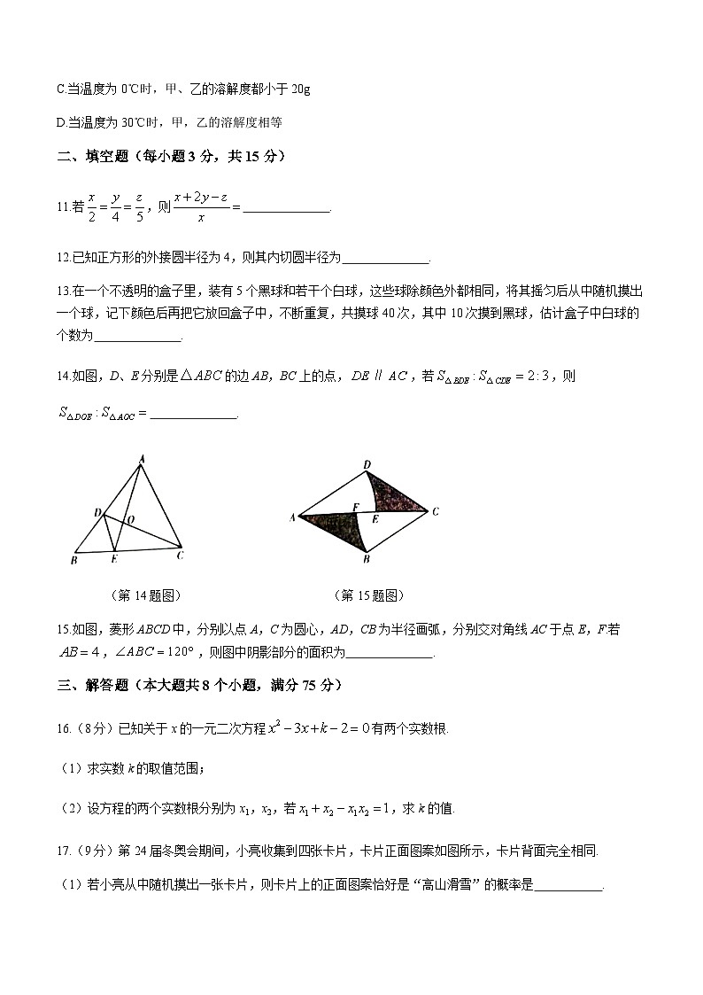 河南省许昌市禹州市2022-2023学年九年级上学期期末数学试题03