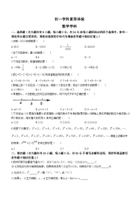 江苏省扬州市竹西中学2023-2024学年七年级上学期第一次月考数学试题(无答案)