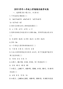 八年级上学期期末数学试卷