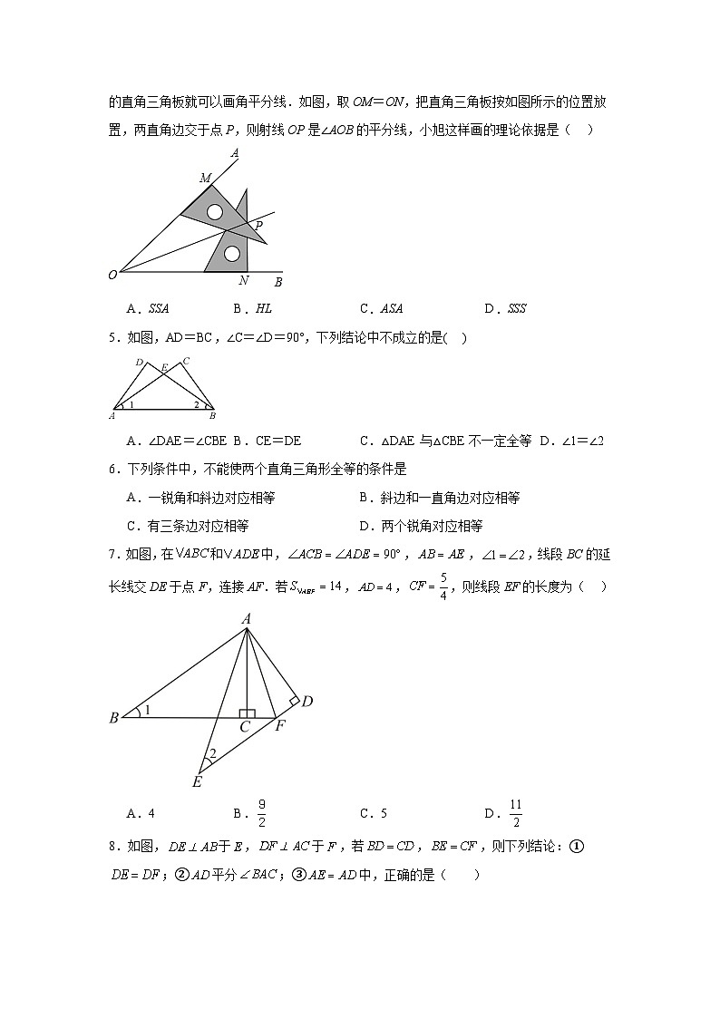 17.4直角三角形全等的判定随堂练习-冀教版数学八年级上册02