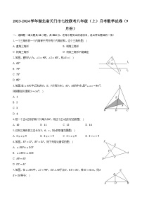 2023-2024学年湖北省天门市七校联考八年级（上）月考数学试卷（9月份）（含解析）
