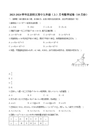 2023-2024学年北京师大附中九年级（上）月考数学试卷（10月份）（含解析）