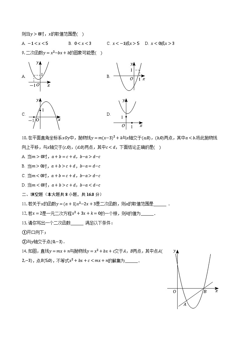 2023-2024學年北京師大附中九年級(上)月考數(shù)學試卷(10月份)(含解析)第2頁