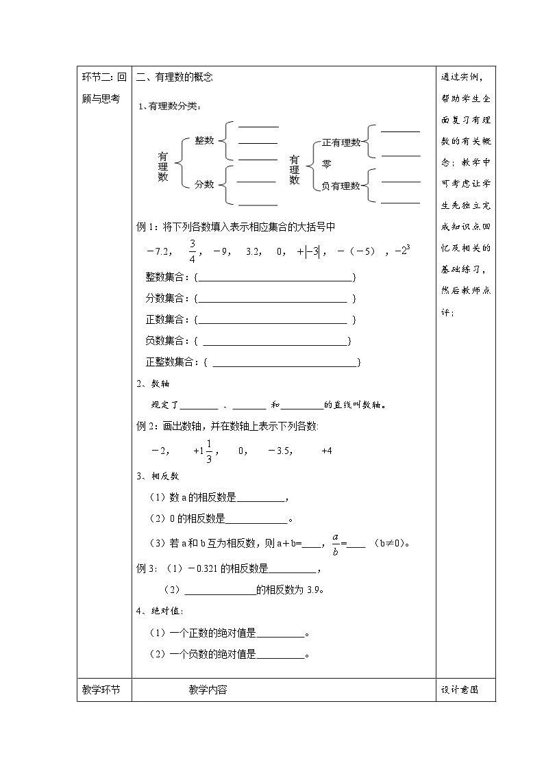 人教版七年级数学上册第一章 有理数全章复习 教案2第2页