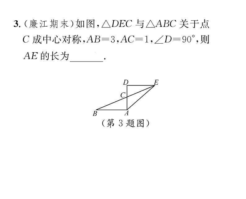 北师大版八年级数学下第三章图形的平移与旋转3中心对称课时训练课件PPT04