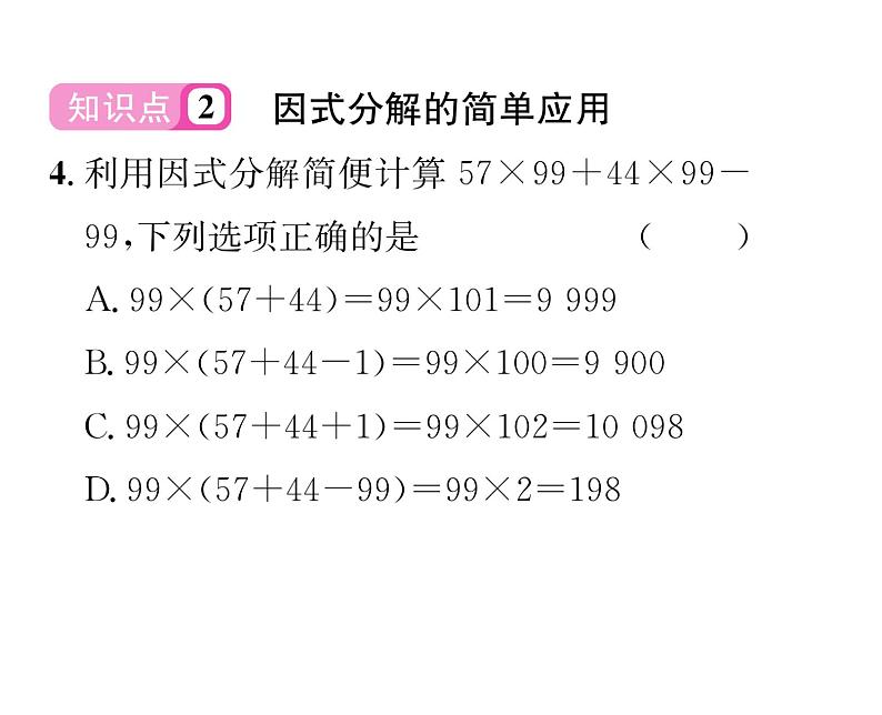北师大版八年级数学下第四章因式分解1因式分解课时训练课件PPT05