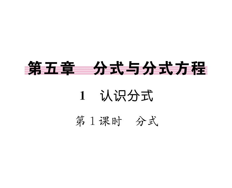 北师大版八年级数学下第五章分式与分式方程1认识分式 第1课时 分式课时训练课件PPT01
