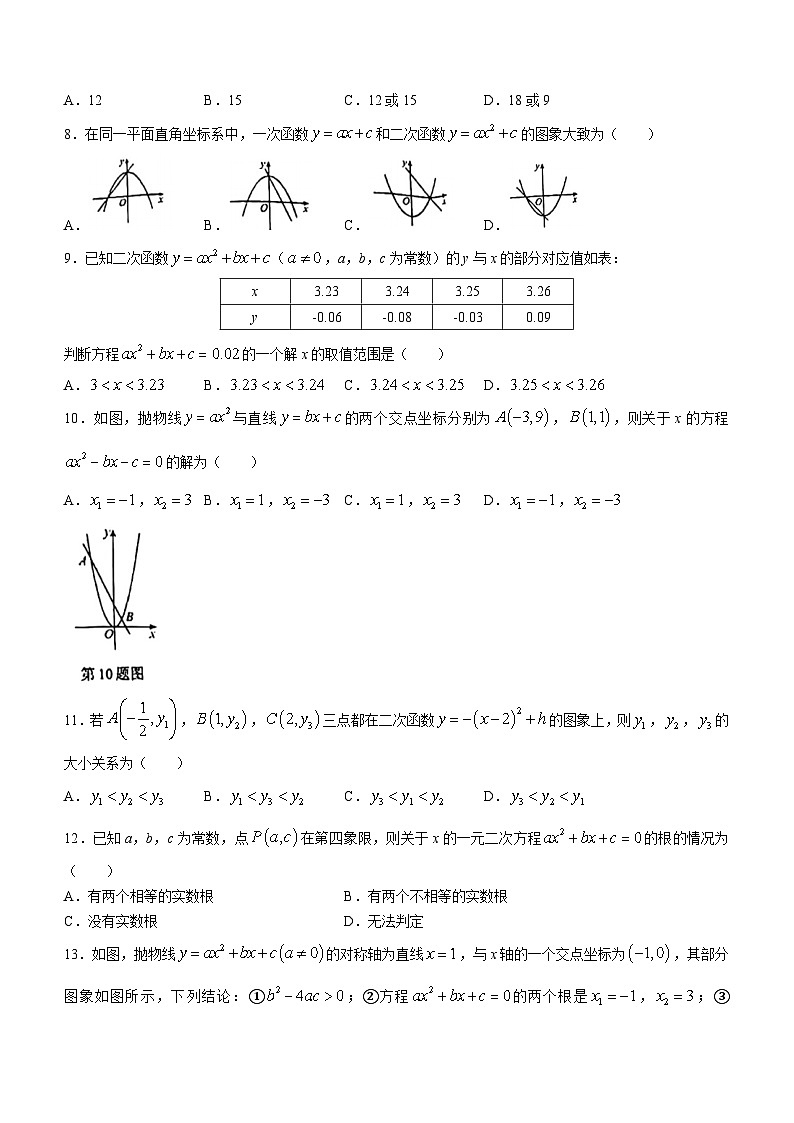 山东省临沂市兰山区临沂第六中学2023-2024学年九年级上学期10月月考数学试题(无答案)第2页