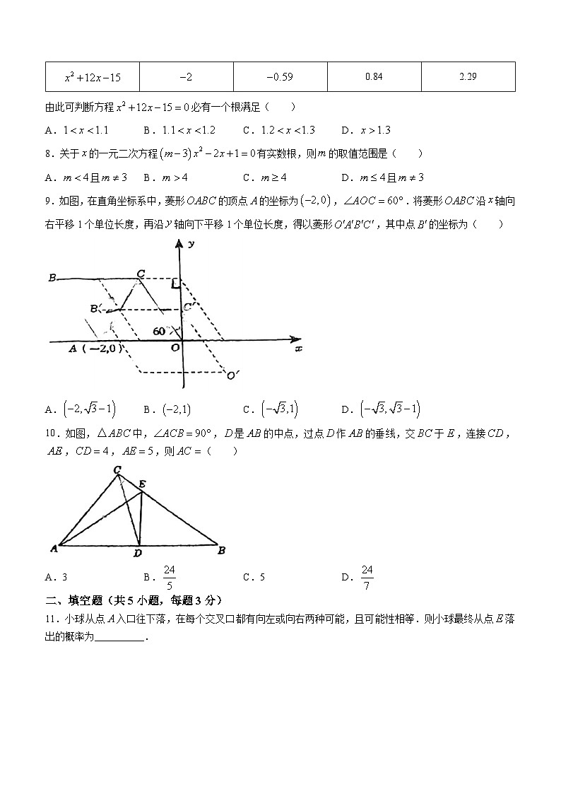 广东省佛山市南海区金石实验中学2023-2024学年九年级上学期月考数学试题(无答案)第2页