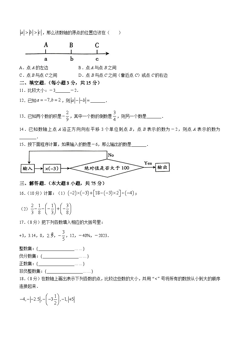 河南省南阳市方城县清华园学校2023-2024学年七年级上学期10月月考数学试题(无答案)第2页