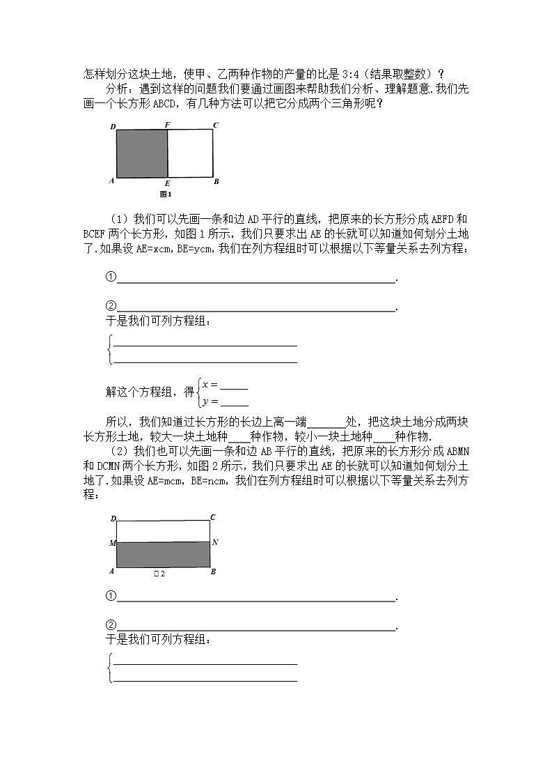 人教版数学7年级下册 8.3实际问题与二元一次方程组 学案6第2页