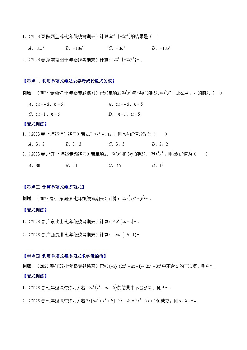 专题14.3 整式乘法之十四大考点-【学霸满分】2023-2024学年八年级数学上册重难点专题提优训练(人教版)02