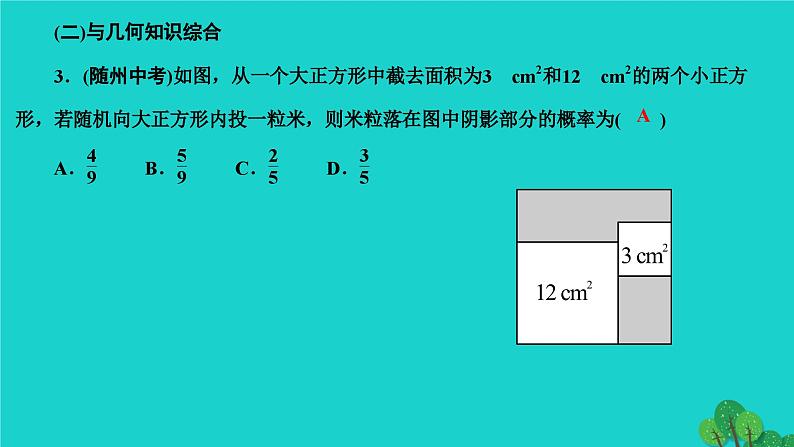 第25章 概率初步-专题训练:概率与统计的综合运用 初中数学人教版九年级上册作业课件第5页