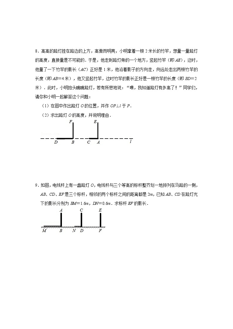 专题5.1 投影(能力提升)-2023-2024学年九年级数学上册《同步考点解读•专题训练》(北师大版)03