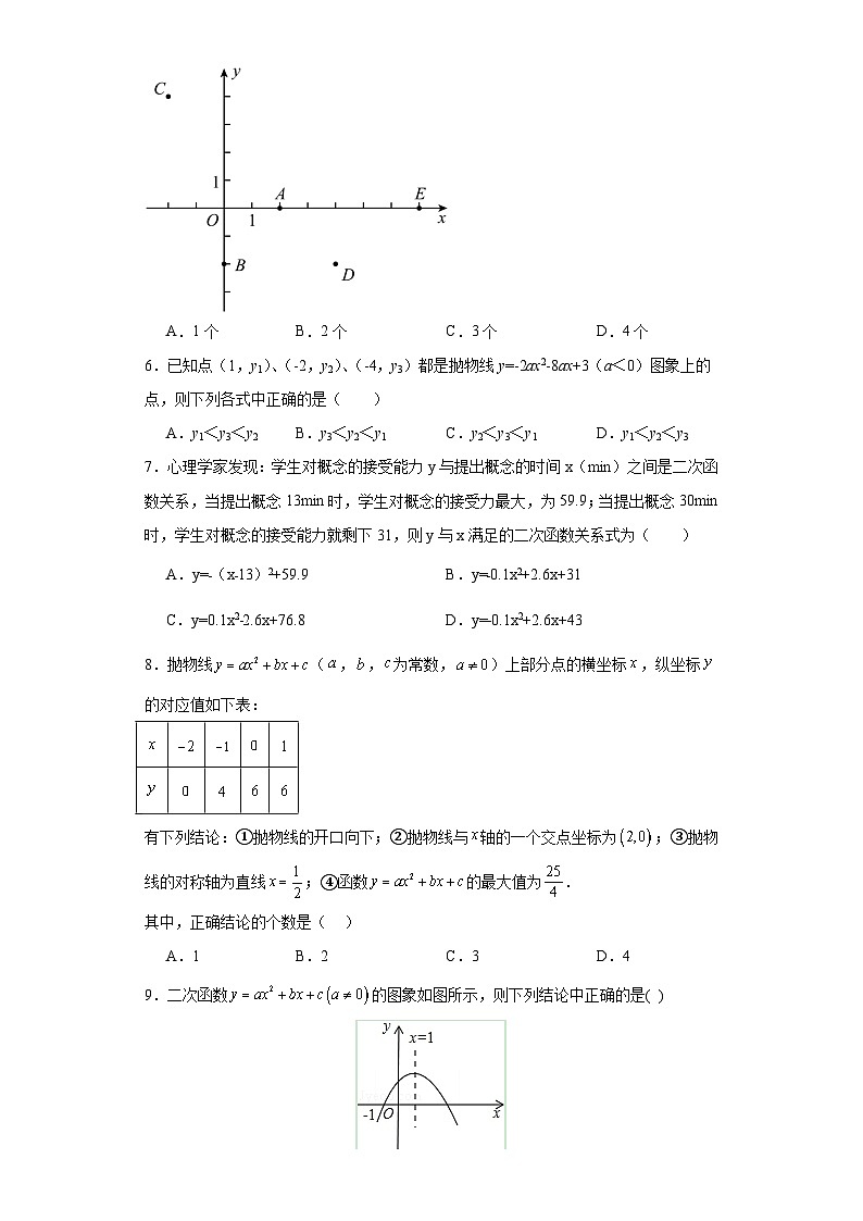 2.3确定二次函数的表达式分层练习-北师大版数学九年级下册03