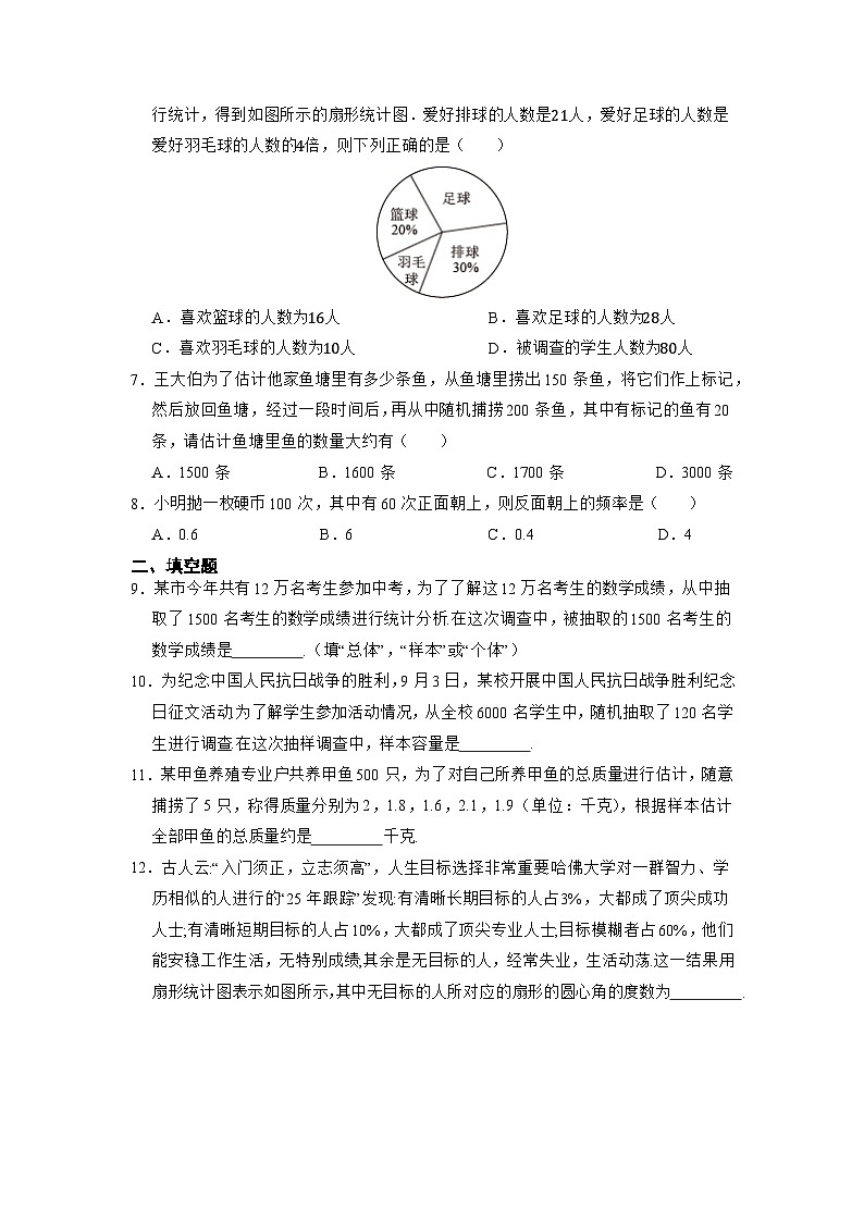 人教版七年级下册数学《第10章 数据的收集、整理与描述》单元检测卷02第2页