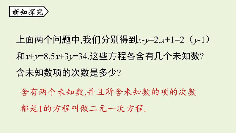 北师大版八年级数学上册课件 5.1 认识二元一次方程组08