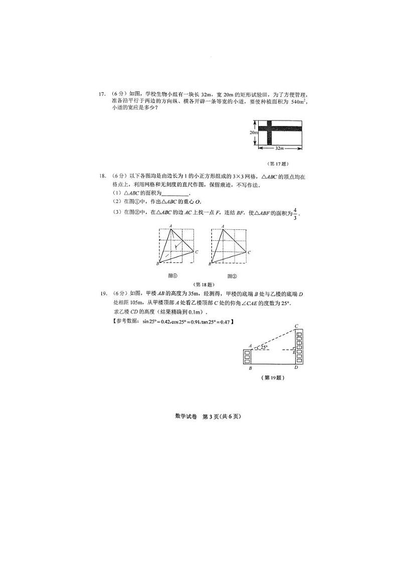 吉林省长春市第五十二中学教育集团2023-2024学年九年级上学期期中考试数学试卷第3页