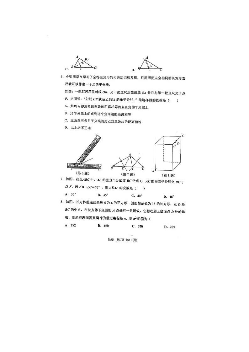 吉林省长春市朝阳区吉林省实验中学2023-2024学年八年级上学期期中考试数学试卷02