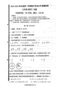 山东省青岛第五十九中学2023-2024学年九年级上学期11月期中数学试题