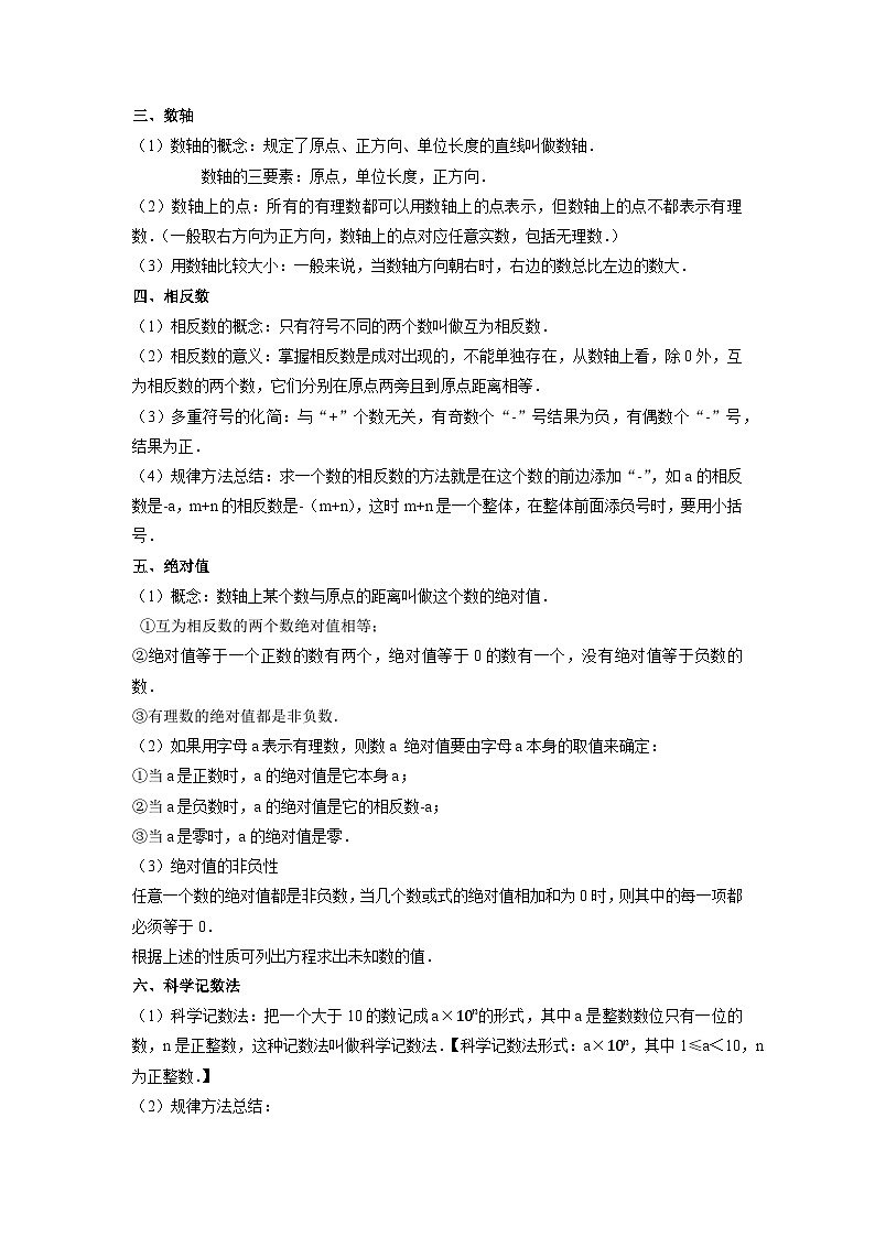 专题1.1有理数的有关概念12大考点精讲精练(知识梳理+典例剖析+变式训练)-2023-2024学年七年级数学上学期专题复习(原卷版)【苏科版】第2页