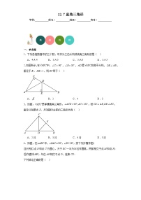 初中数学北京课改版八年级上册12.7 直角三角形课后复习题