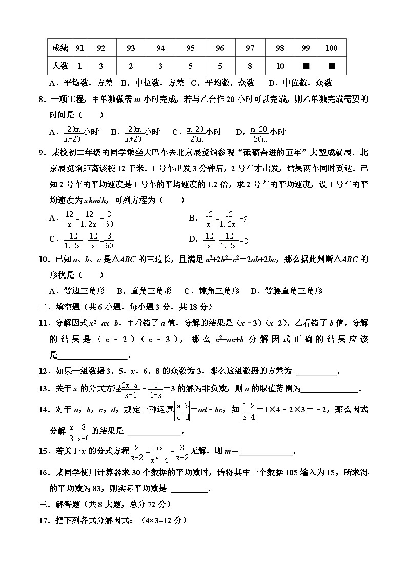 2023-2024学年第一学期初三数学期中试题第2页