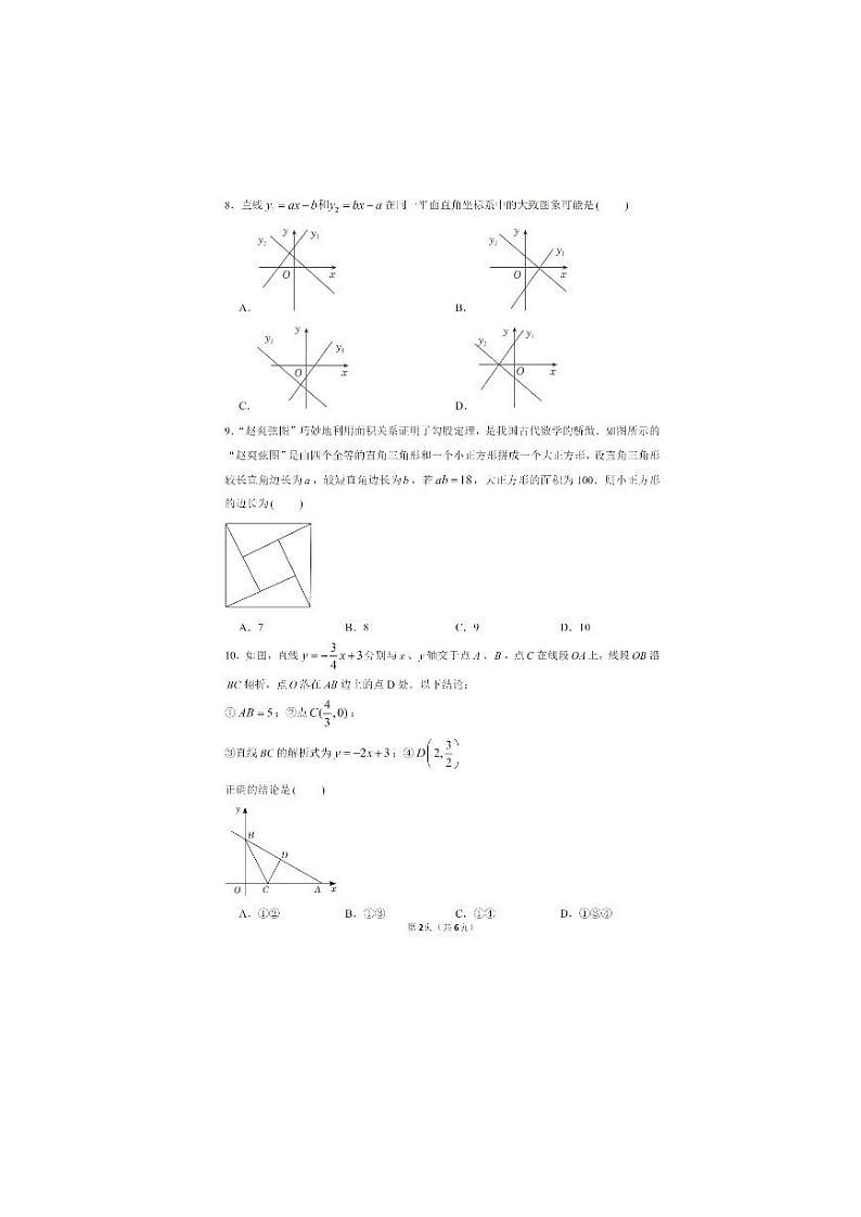 广东省深圳市南山区深圳大学附属中学2023-2024学年八年级上学期期中数学试卷第2页