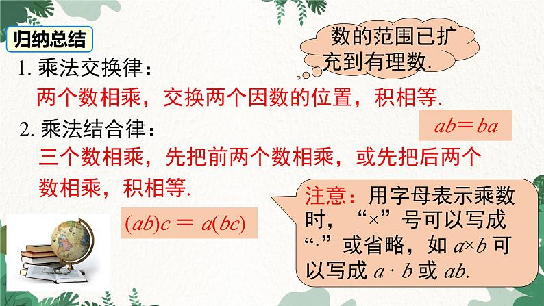 人教版数学七年级上册 1.4.1 第2课时 有理数乘法的运算律及运用课件第6页