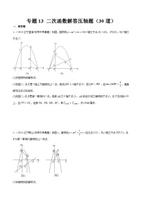 专题13 二次函数解答压轴题（共30道-2023年中考数学真题分项汇编（全国通用）