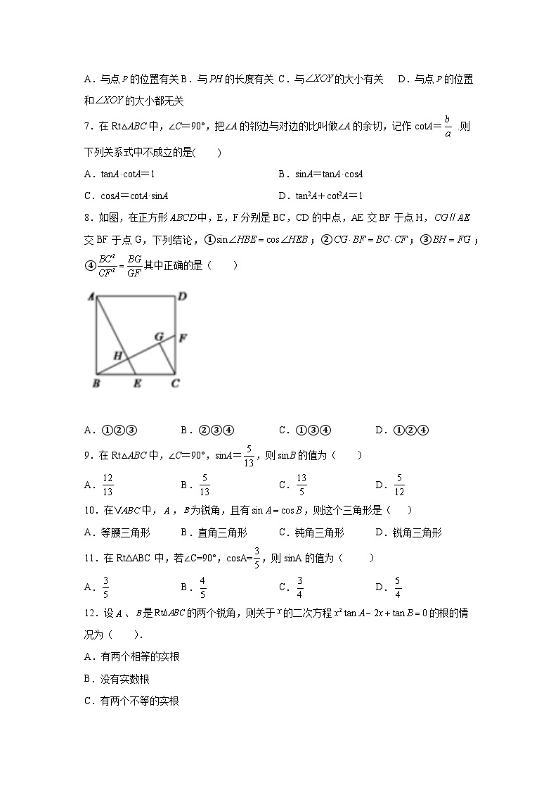 北师大版九年级数学下册 专题1.9 三角函数的应用（专项练习）（附答案）02