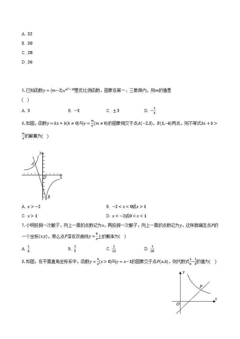 26.1反比例函数 人教版初中数学九年级下册同步练习(含答案解析)第2页