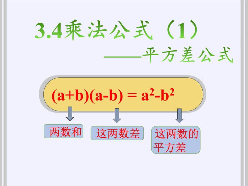 浙教版数学七年级下册 3.4 乘法公式 课件04