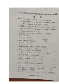 广西梧州市2023—2024学年上学期八年级数学期中考试测试卷