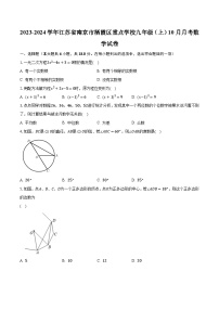 2023-2024学年江苏省南京市栖霞区重点学校九年级（上）10月月考数学试卷（含解析）