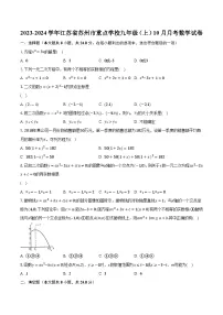 2023-2024学年江苏省苏州市重点学校九年级(上)10月月考数学试卷(含解析)