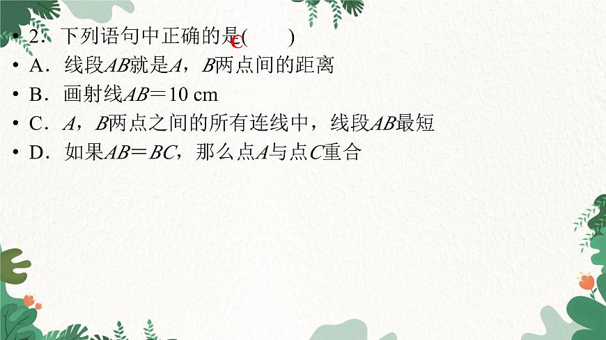 第4章 基本平面圖形 刷易錯(cuò)四 北師大版數(shù)學(xué)七年級上冊課件1第3頁