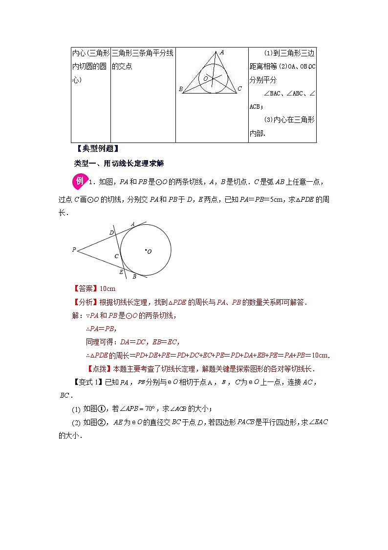 人教版九年级数学上册 24.24 切线长定理(知识讲解)02