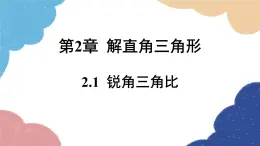 青岛版数学九年级上册 2.1锐角三角比课件