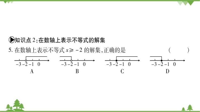 华东师大版数学七年级下册 8.2.1 不等式的解集 课件07