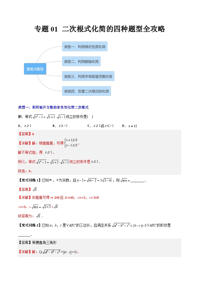 2023年初中数学8年级下册同步压轴题  专题01 二次根式化简的四种题型全攻略（学生版+解析版）