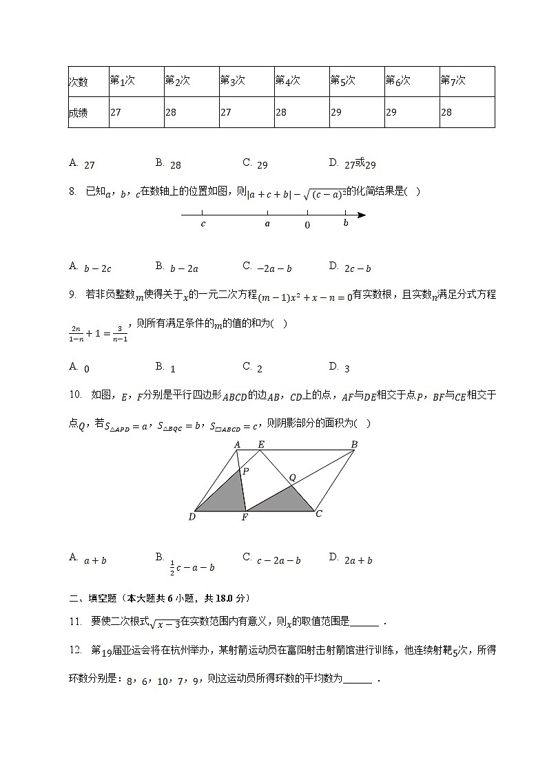 浙江省六校联考2022-2023学年八年级下学期期中考试数学试卷(含解析)第2页