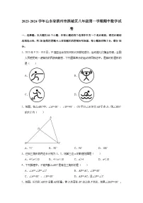 2023-2024学年山东省滨州市滨城区八年级(上)期中数学试卷(含解析)