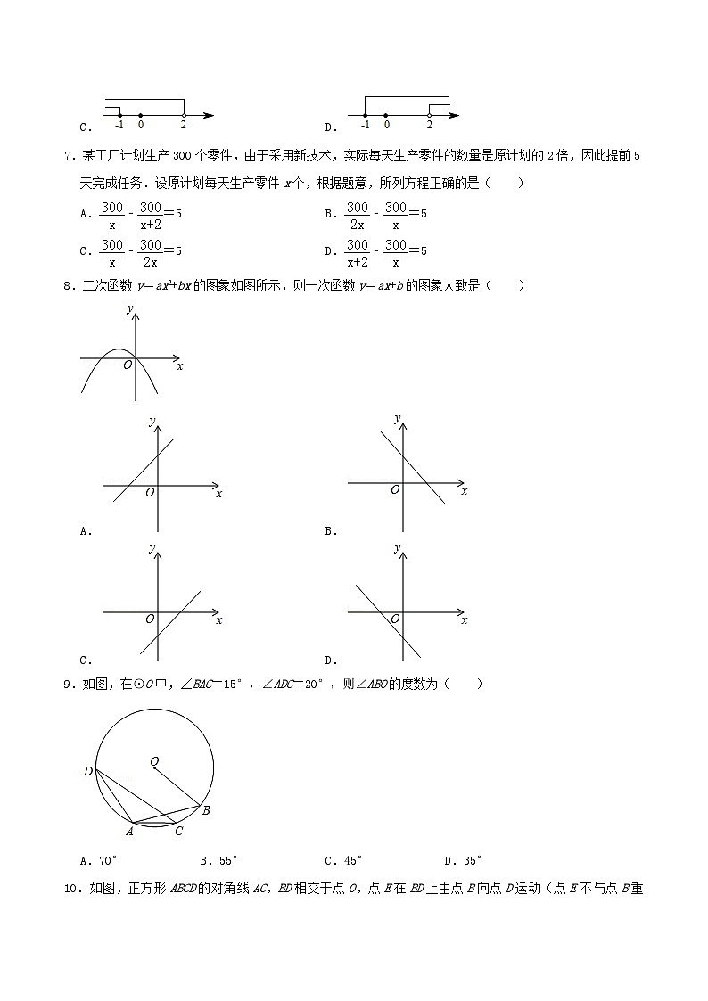 2019年遼寧省葫蘆島市中考數(shù)學真題及答案第2頁