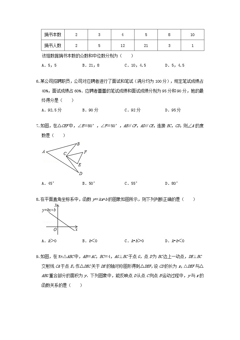 2019年辽宁省铁岭市中考数学真题及答案02