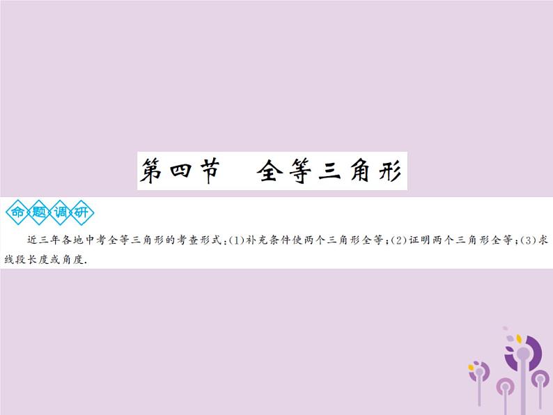 中考数学总复习第四章第四节全等三角形课件第1页