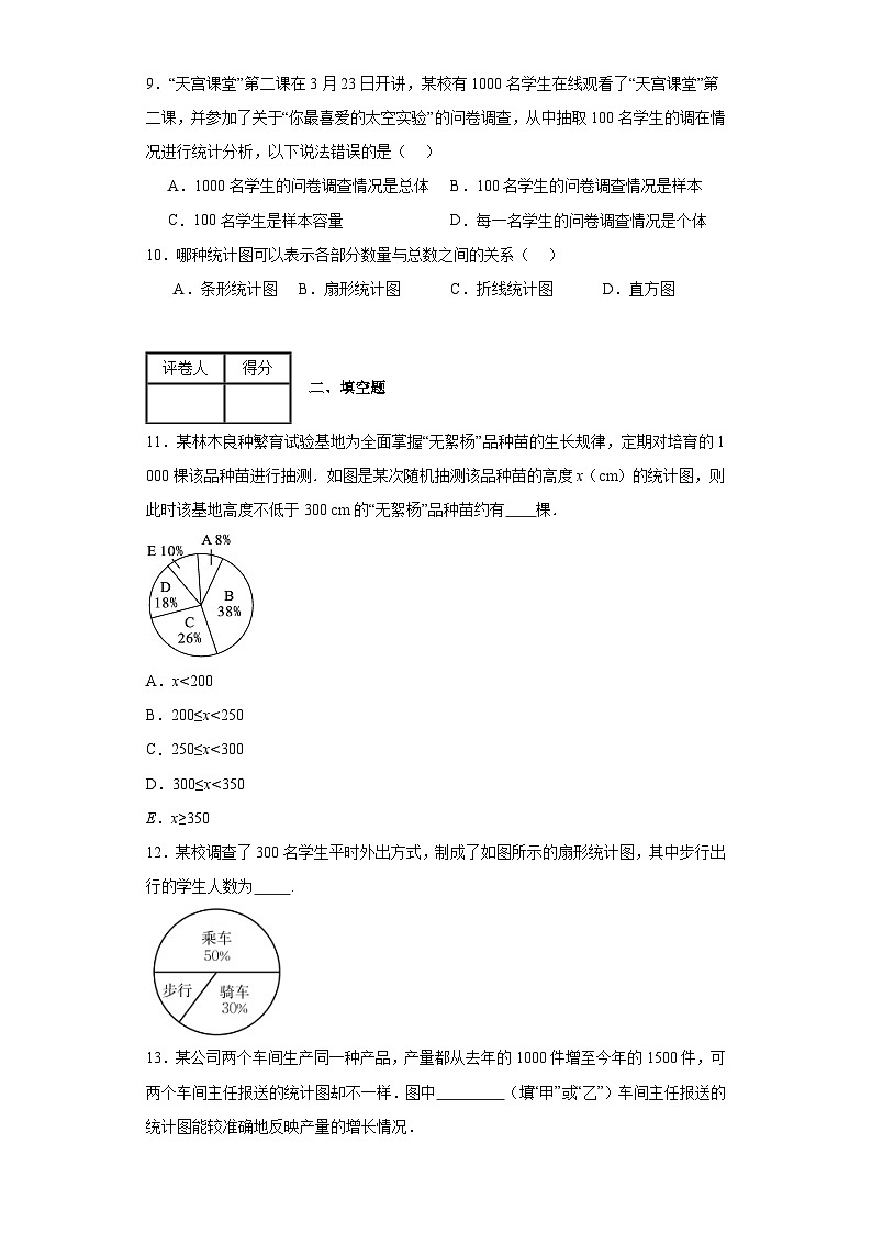2023-2024学年青岛版(2012)七年级上册第四章数据的收集整理和描述单元测试卷(含答案)第3页