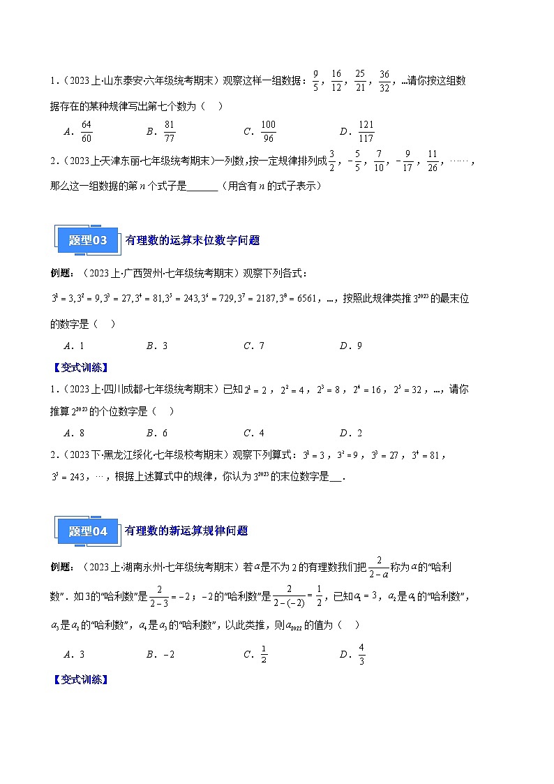 专题05 与整式有关的规律探究问题之六大题型(原卷版)第2页